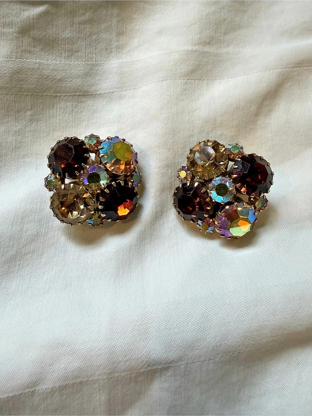 Multicolor Statement Clip-On Earrings Like New